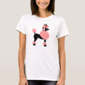 Poodle Skirt Retro Pink and Black 50s Dog T-shirt (Voorkant)