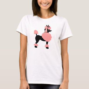Poodle Skirt Retro Pink and Black 50s Dog T-shirt