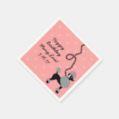 Poodle Skirt Retro roze Black 50s Birthday Party Servetten (Hoek)