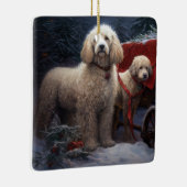Poodle Sneeuw Slede Kerst Decoratie (Rechts)