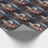 Poodle Sneeuw Slede Kerst Decoratie Cadeaupapier (Hoek)