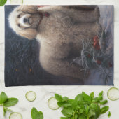 Poodle Sneeuw Slede Kerst Decoratie Theedoek (Gevouwen)