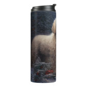Poodle Sneeuw Slede Kerst Decoratie Thermosbeker (Gedraaid links)