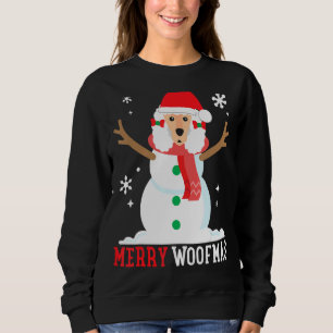 Poodle Snowman Funny Cute Dog mam Pap Kerstmis Trui
