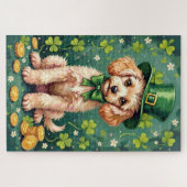 Poodle St. Patrick's Day Elegante GeluksHond Legpuzzel (Horizontaal)