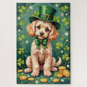 Poodle St. Patrick's Day Elegante GeluksHond Legpuzzel