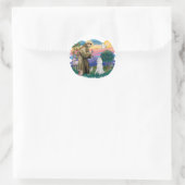 Poodle (Standaard Wit) Ronde Sticker (Tas)