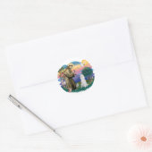 Poodle (Standaard Wit) Ronde Sticker (Envelop)