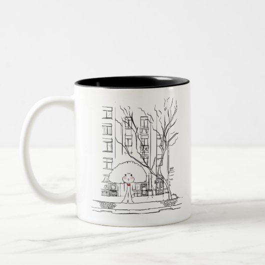 Poodle Straat Tweekleurige Koffiemok (Links)