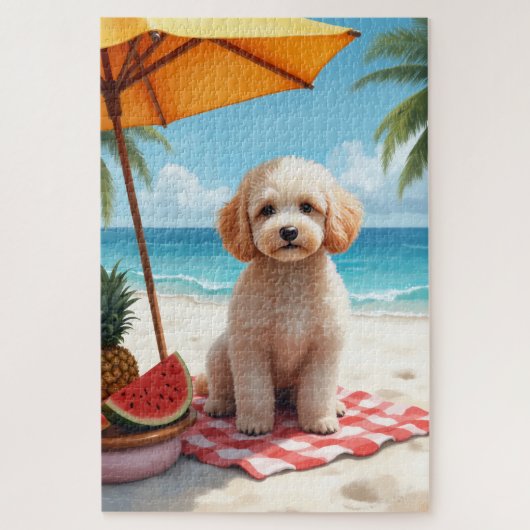 Poodle Strand Ontspanningsscène Legpuzzel (Verticaal)