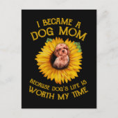 Poodle Sunflower Because Dog's Life Worth My Time Briefkaart (Voorkant)