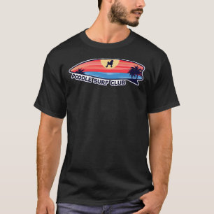 Poodle Surf Club Dog op Surfboard T-shirt