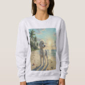poodle sweatshirt on the beach (Voorkant)
