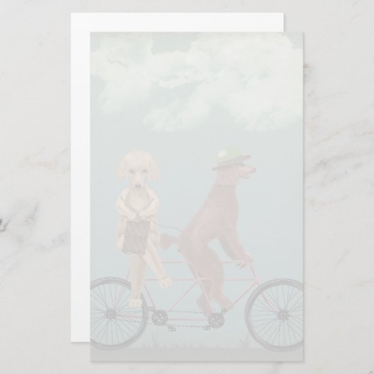 Poodle Tandem Briefpapier (Voorkant / Achterkant)