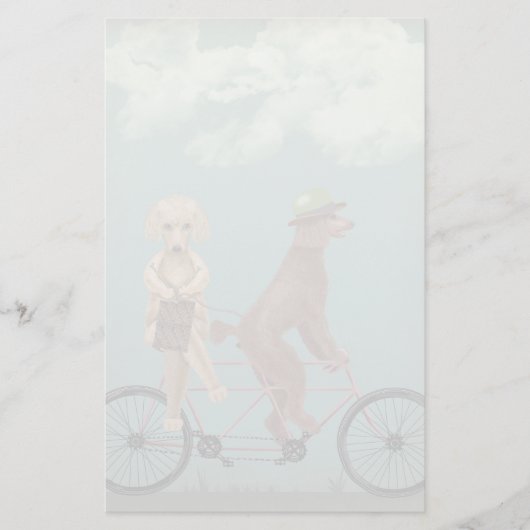 Poodle Tandem Briefpapier (Voorkant)