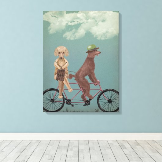 Poodle Tandem Canvas Afdruk (Insitu (Houten vloer))