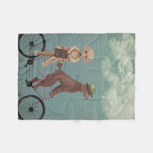 Poodle Tandem Fleece Deken (Voorkant (Horizontaal))