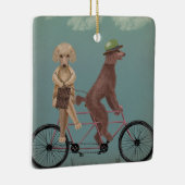 Poodle Tandem Keramisch Ornament (Rechts)