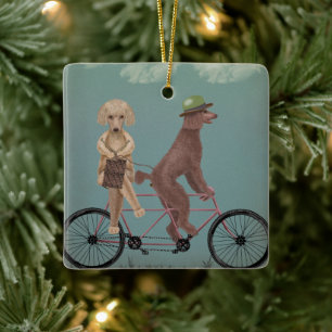 Poodle Tandem Keramisch Ornament