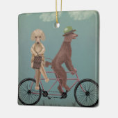 Poodle Tandem Keramisch Ornament (Links)