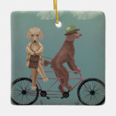 Poodle Tandem Keramisch Ornament (Voorkant)