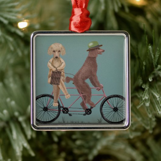 Poodle Tandem Metalen Ornament (Boom)