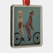 Poodle Tandem Metalen Ornament (Rechts)