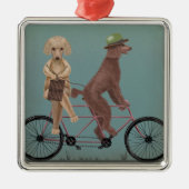 Poodle Tandem Metalen Ornament (Voorkant)
