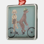 Poodle Tandem Metalen Ornament (Links)