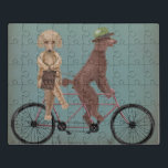 Poodle Tandem Puzzel<br><div class="desc">Poodle Tandem door Fabfunky. Kenmerkt poodles die op een fiets rijden in een grillige,  steampunkstijl. | 192042D</div>