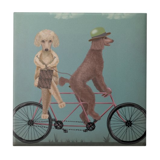 Poodle Tandem Tegeltje (Voorkant)