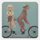 Poodle Tandem Vierkante Sticker (Voorkant)