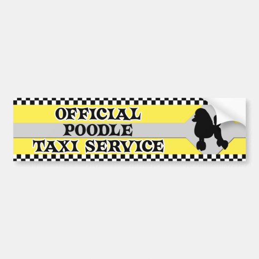 Poodle Taxi Service Bumpersticker (Voorkant)
