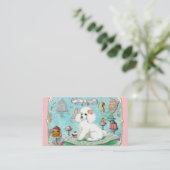 Poodle Tea Party Visitekaartje (Staand voorkant)