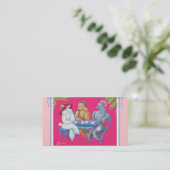 Poodle Tea Party Visitekaartje (Staand voorkant)