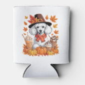 Poodle Thanksgiving Drinks Coffee Fall Leaves Pump Blikjeskoeler (Voorkant)