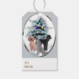 Poodle Trio Kerstmis Cadeaulabel