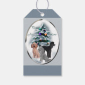 Poodle Trio Kerstmis Cadeaulabel (Achterkant)