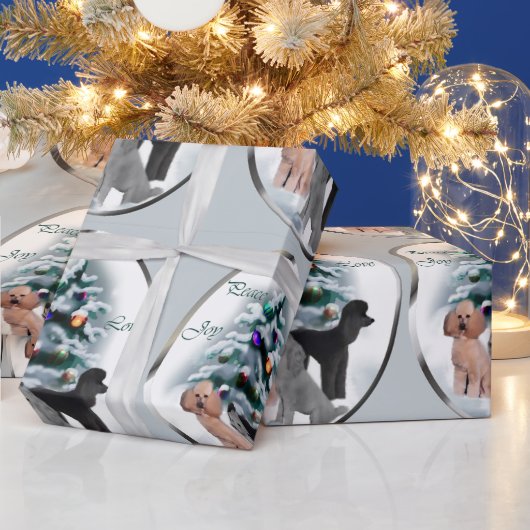Poodle Trio Kerstmis Cadeaupapier (Feestdagen)