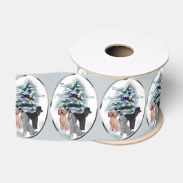 Poodle Trio Kerstmis Grosgrain Lint