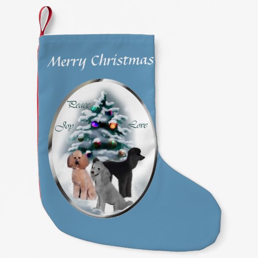 Poodle Trio Kerstmis Kleine Kerstsok (Voorkant)