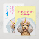 Poodle Uitnodigingen (Voorkant / Achterkant)