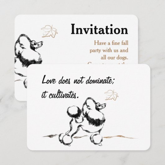 Poodle-uitnodigingen Kaart (Voorkant / Achterkant)