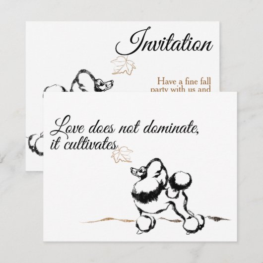 Poodle-uitnodigingen Kaart (Voorkant / Achterkant)