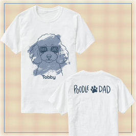 Poodle Vader Heren T-shirt Aangepaste Naam Cadeau