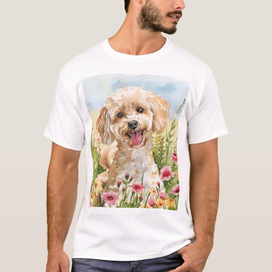 Poodle Vader T-shirt – Waterverf (Voorkant)
