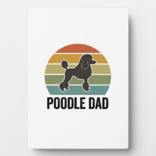 Poodle Vader Vintage Zonsondergang Hondenliefhebbe Fotoplaat