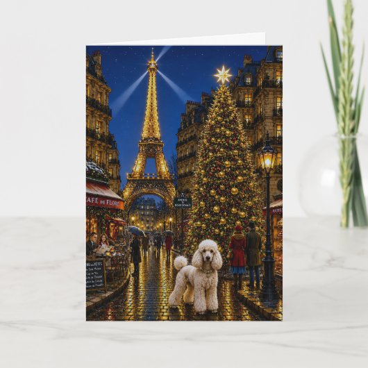 Poodle Vakantie Feestdagen Kaart (Voorkant)