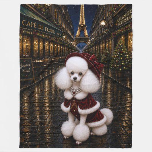 Poodle Vakantie Fleece Deken (Voorkant)