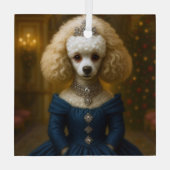 Poodle Vakantie  Glas Ornament (Achterkant)